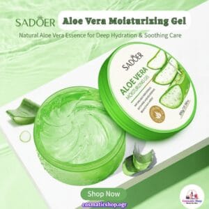SADOER Aloe Vera Gel 300g | 99% Aloe Vera Moisturizing, Skin Brightening & Soothing Gel for Face & Body